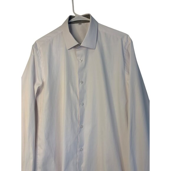 Vitarelli Mens White Dress Shirt 16.5 L Spread Collar Trim Fit Italy RN10518 - Picture 4 of 9